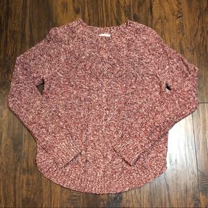 Cute SO Pink Cable Knit Crewneck Sweater Size L